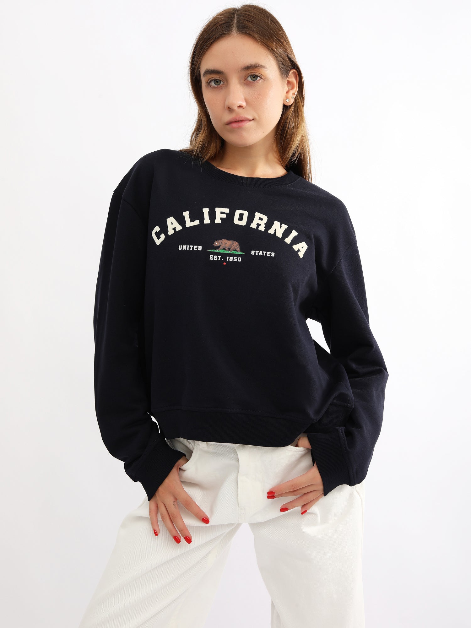 Polera para Mujer DVK SIN ZIP CALIFORNIA FLEECE AZL