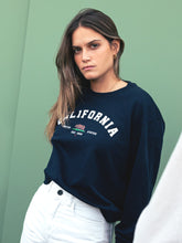 Cargar imagen en el visor de la galería, Polera para Mujer DVK SIN ZIP CALIFORNIA FLEECE AZL

