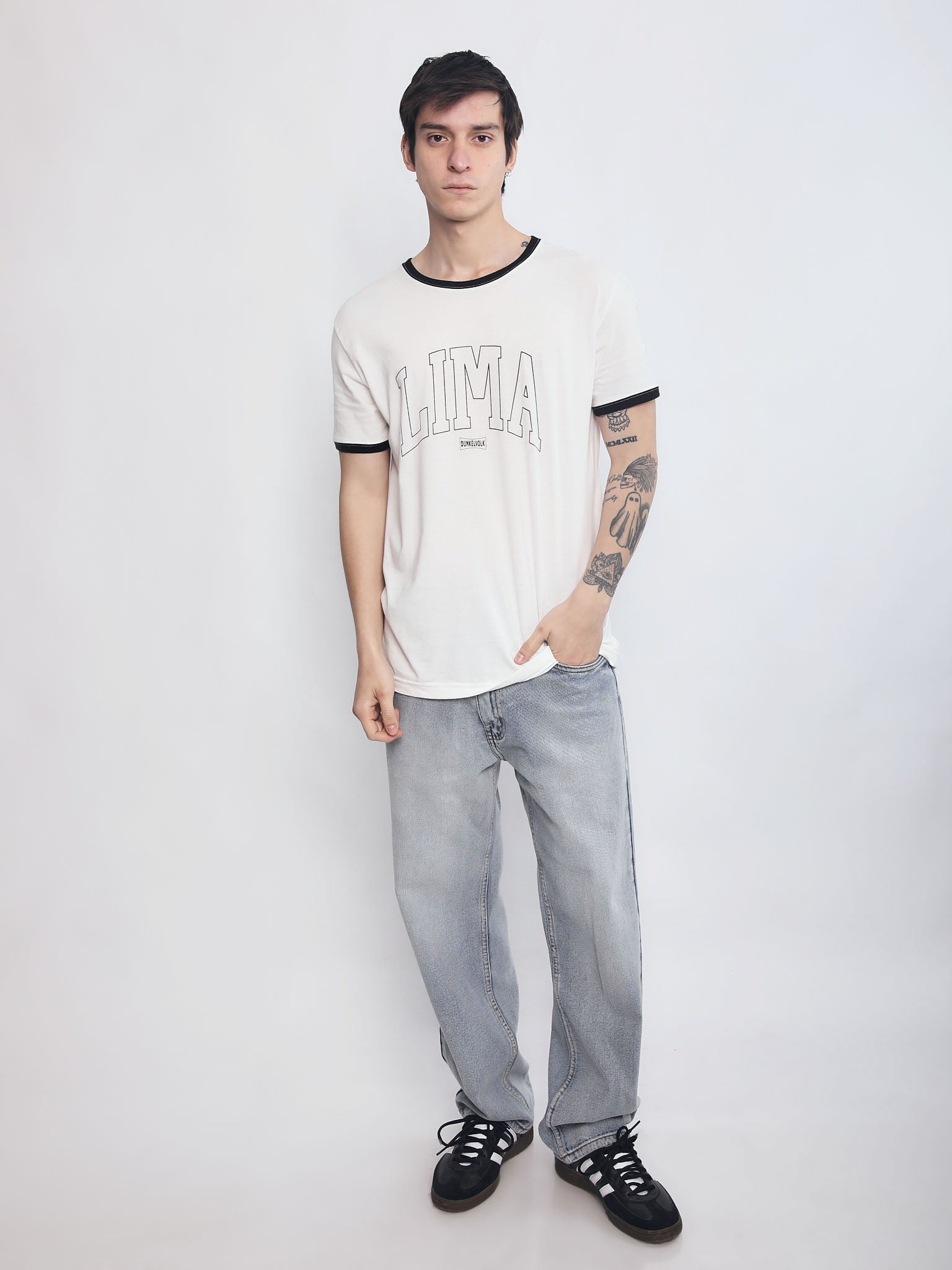 Polo para Hombre DUNKELVOLK GRAPHIC LIMA RINGER BLK
