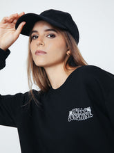 Cargar imagen en el visor de la galería, Polera para Mujer DVK CREW NECK BLACK FLOWER FLEECE NGR
