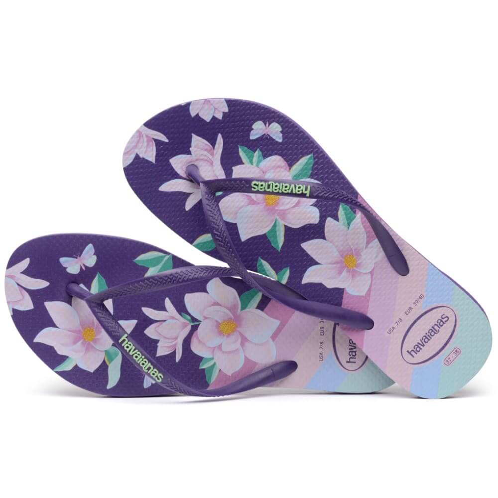 Sandalias para Mujer HAVAIANAS SLIM FLORAL FC Azul/Amarillo