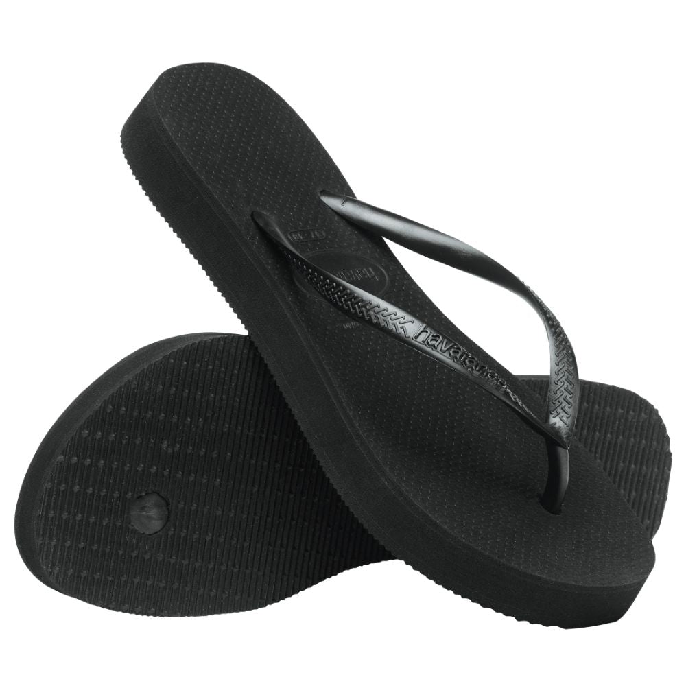 Sandalias para Mujer HAVAIANAS SLIM FLATFORM Negro/Amarillo