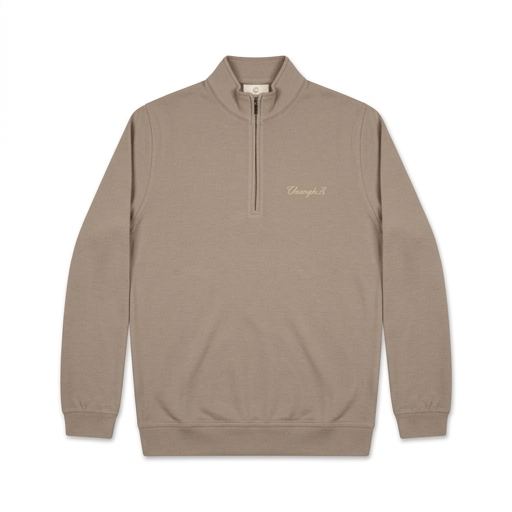 Polera Dunkelvolk DUNK Quarter Zip Marrón, Hombre