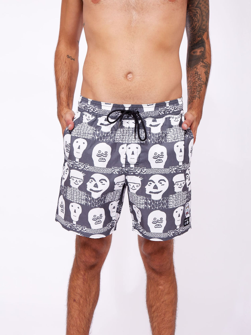 Ropa de Baño para Hombre RVCA VOLLEY LEINES FACE EL BLK