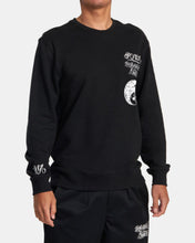 Cargar imagen en el visor de la galería, Polera para Hombre RVCA SIN ZIP MISTER CARTOON CREW BLK
