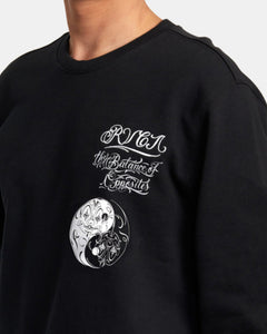 Polera para Hombre RVCA SIN ZIP MISTER CARTOON CREW BLK