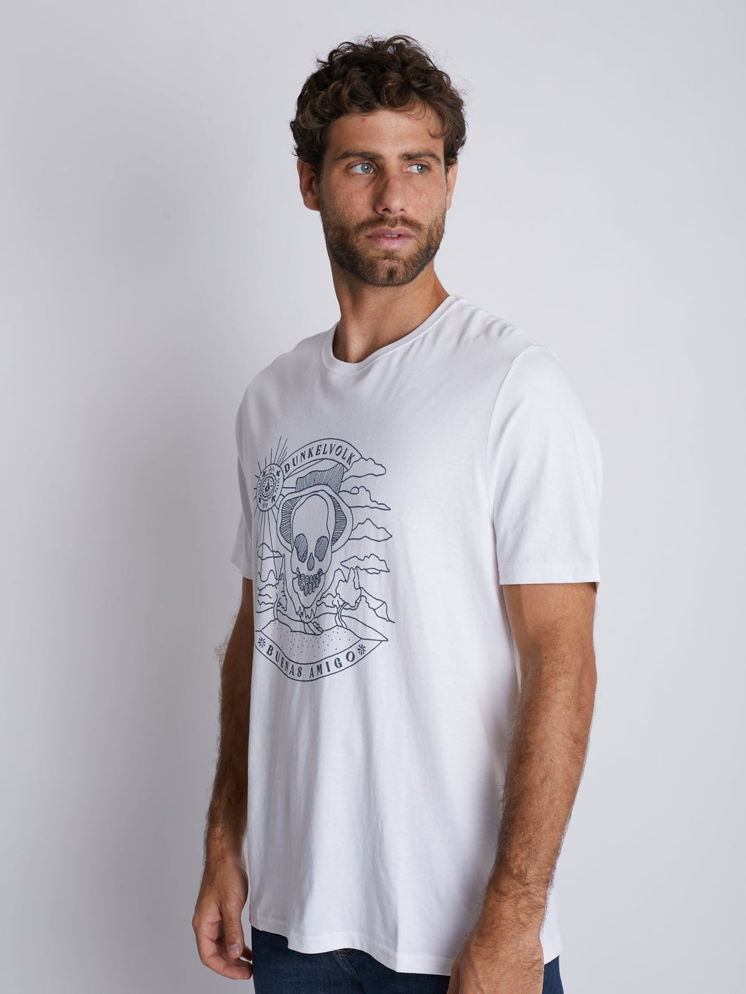 Polo para Hombre Dunkelvolk CLASSIC HAPPY SKULL WHT