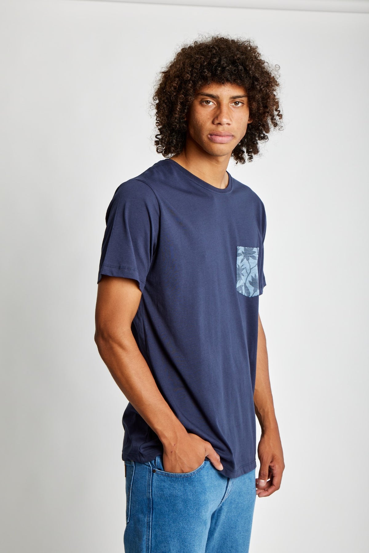 Polo para Hombre DUNKELVOLK BASIC SIMPLE PRINTED POCKET TEE NAV
