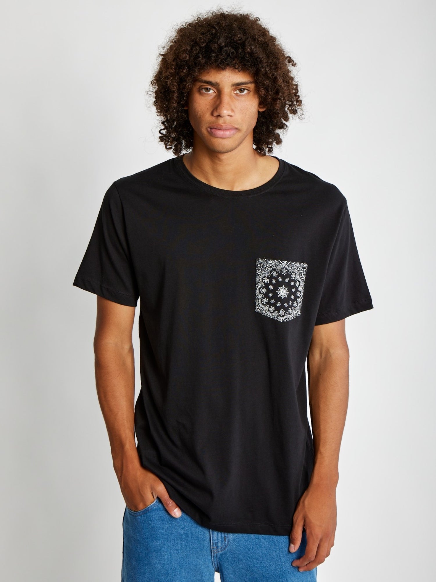 Polo para Hombre Dunkelvolk POCKET SIMPLE PRINTED POCKET TEE NEG