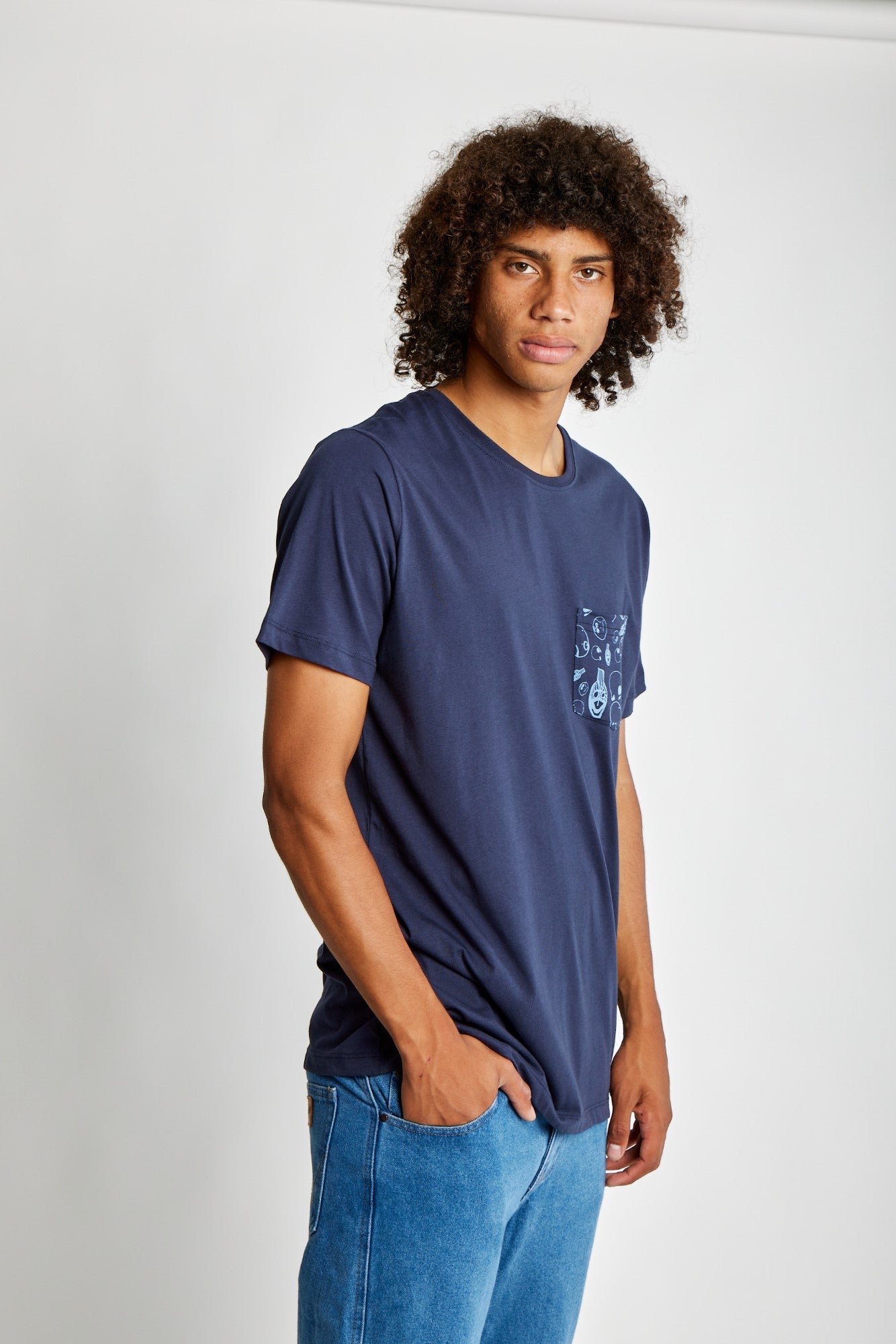 Polo para Hombre Dunkelvolk POCKET SIMPLE PRINTED POCKET TEE NVY