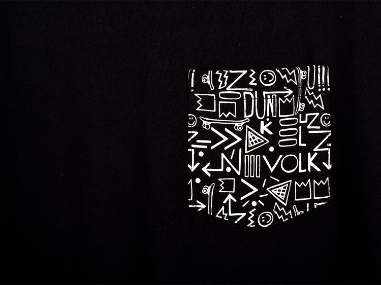 Polo para Hombre DUNKELVOLK BASIC SIMPLE PRINTED POCKET TEE BLK