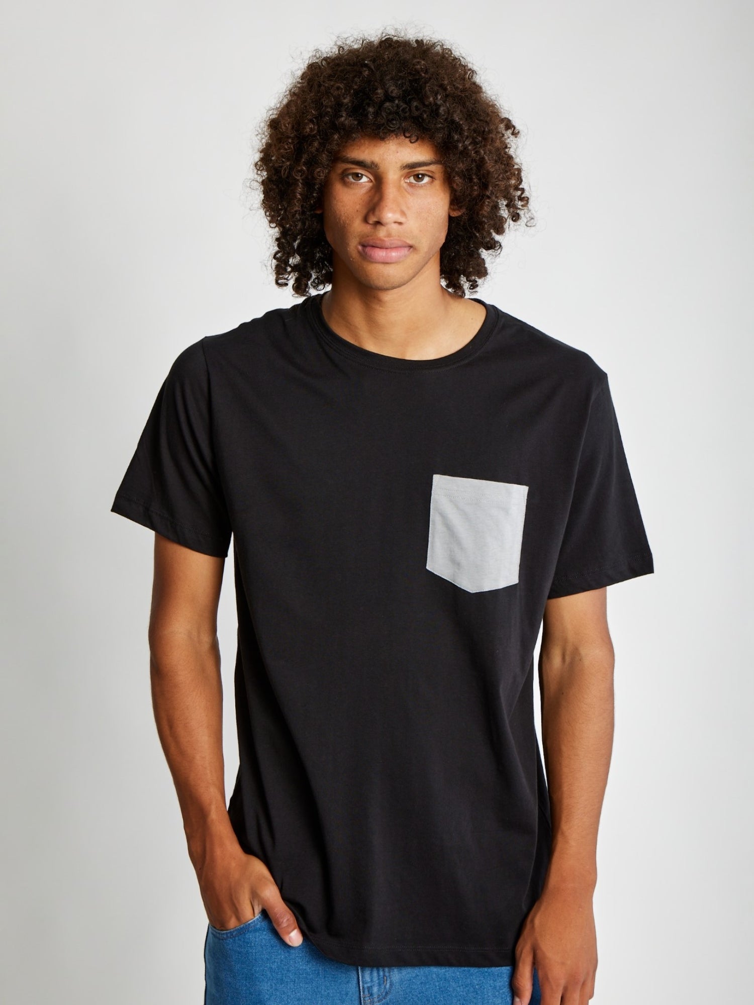 Polo para Hombre Dunkelvolk POCKET SIMPLE CONTRAST POCKET TEE NGR