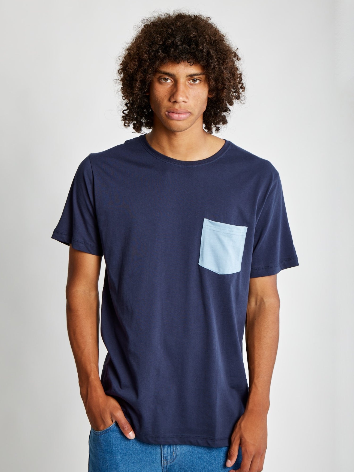 Polo para Hombre Dunkelvolk POCKET SIMPLE CONTRAST POCKET TEE NVY