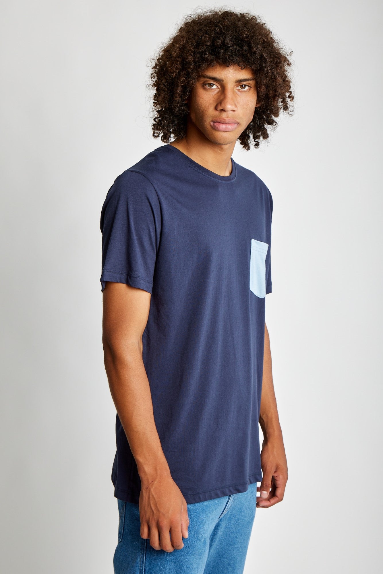 Polo para Hombre Dunkelvolk POCKET SIMPLE CONTRAST POCKET TEE NVY