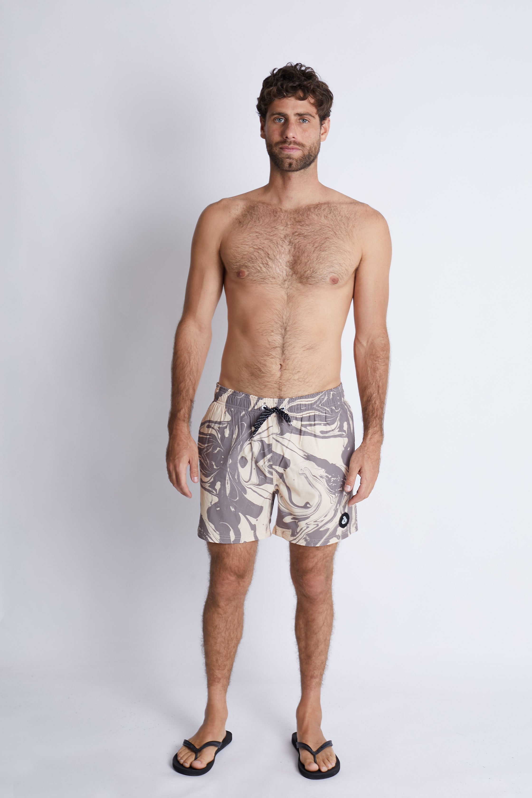 Ropa de Baño para Hombre DUNKELVOLK VOLLEY MARBLING 15" BEIG