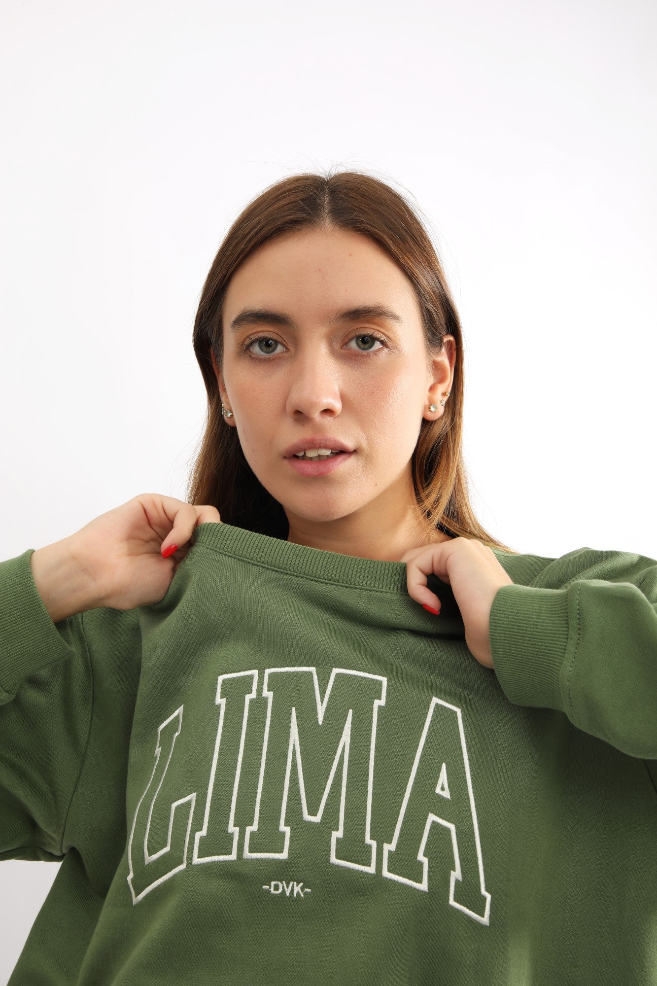 Polera para Mujer DVK SIN ZIP LIMA FLEECE VRD