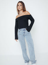 Cargar imagen en el visor de la galería, Top para Mujer DVK OFF SHOULDER OFF SHOULDER TOP NGR
