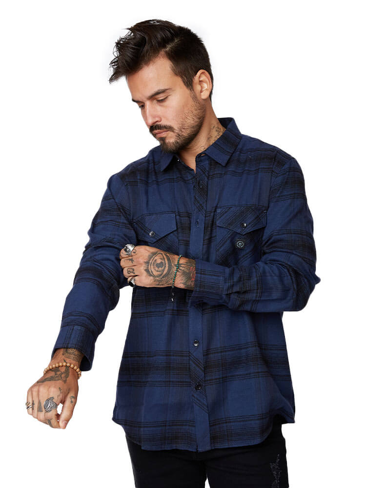 Camisa para Hombre DUNKELVOLK FLANNEL TEXAS SHIRT AZL