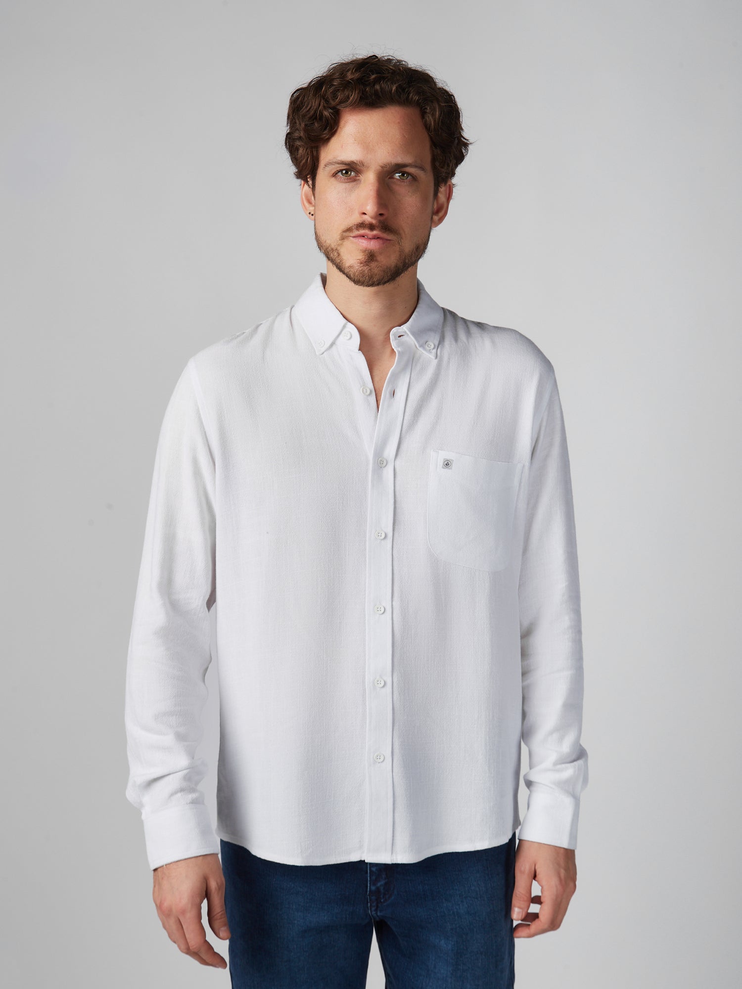 Camisa para Hombre DUNKELVOLK LINEN BLESSED WHT