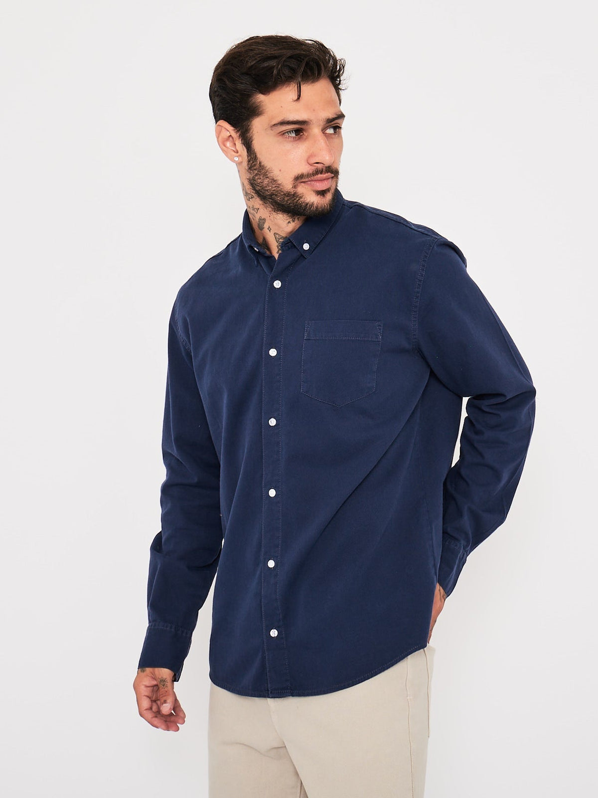 Camisas Manga Larga para Hombre DUNKELVOLK CITIZEN Azul Marino