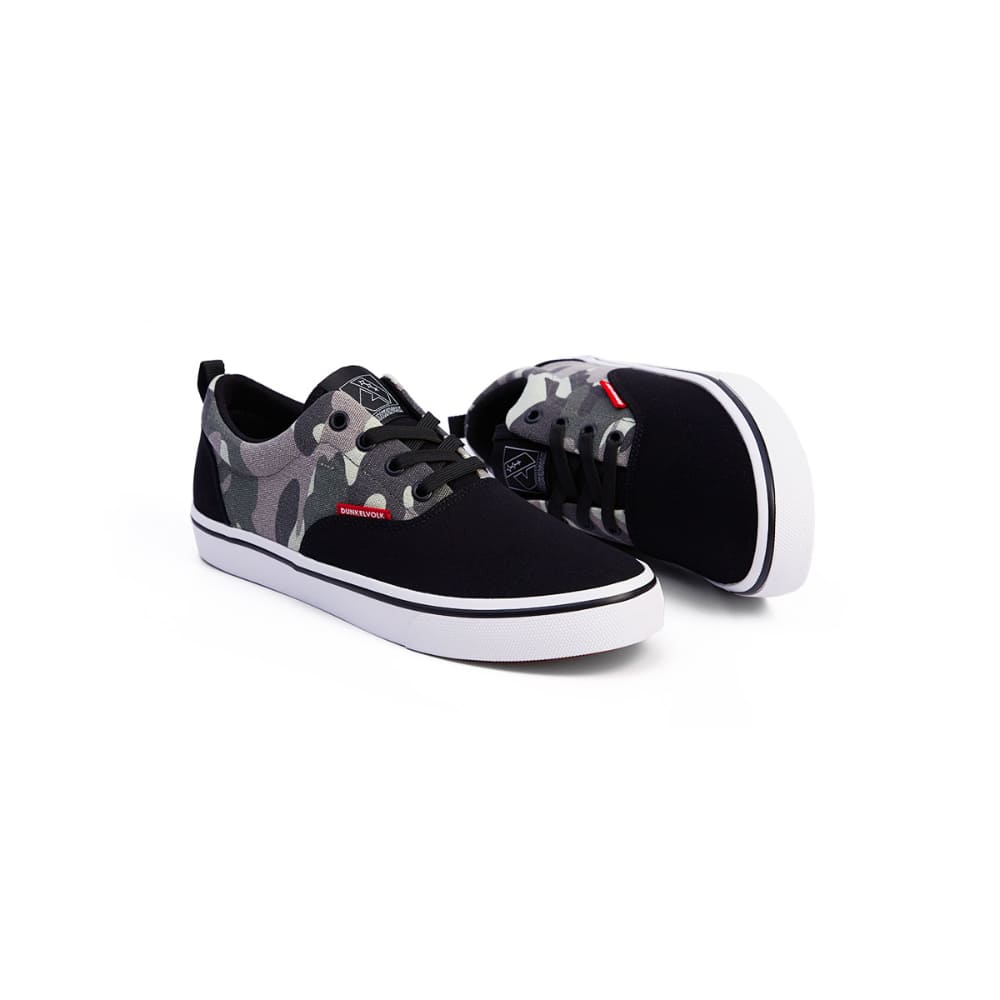 Zapatillas DUNKELVOLK Cosmic camufladas, vista trasera con logo DUNKELVOLK