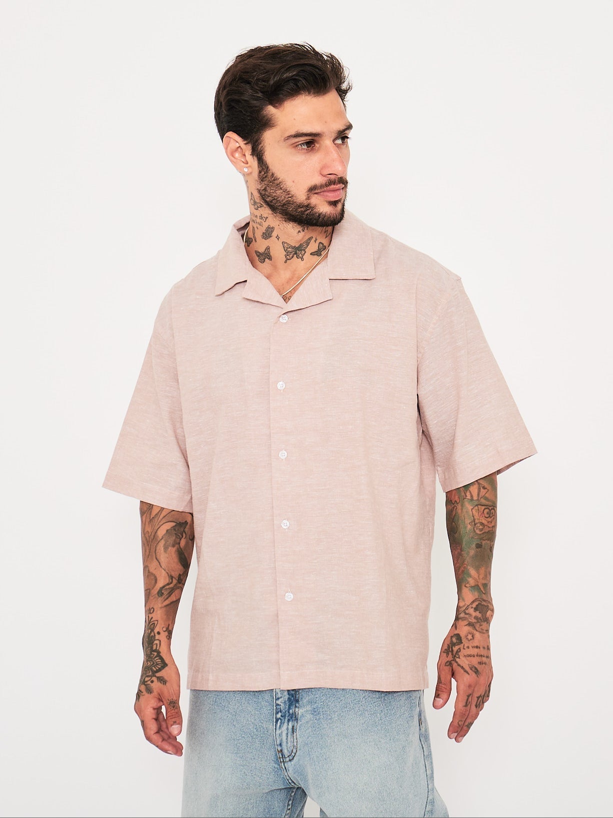Camisas Manga Corta para Hombre DUNKELVOLK HABANA Beige