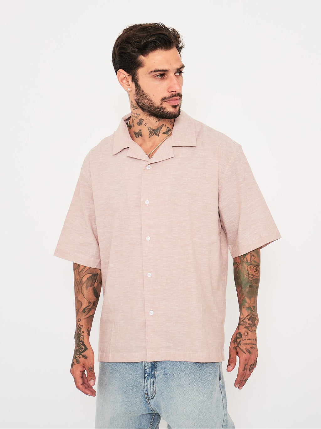 Camisas Manga Corta para Hombre DUNKELVOLK HABANA Beige