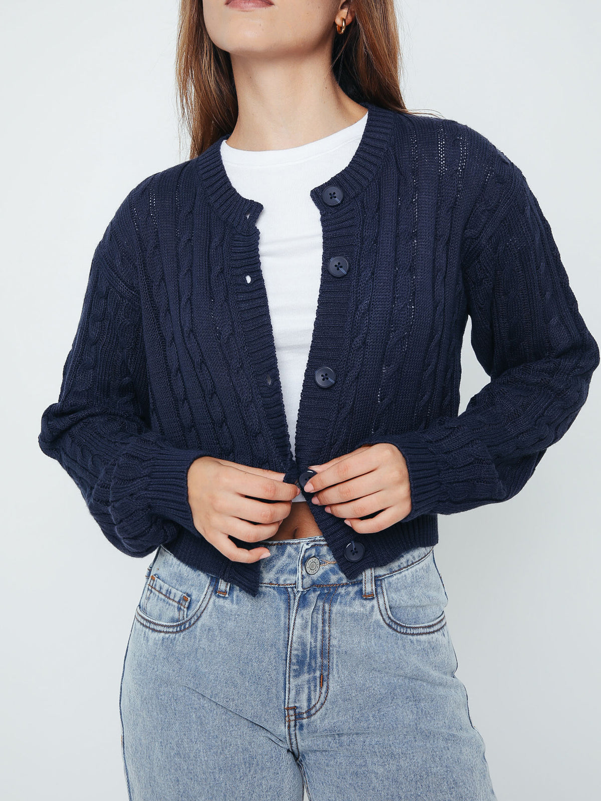 Chompa para Mujer DVK SWEATER FAWN CABLE STITCH SWEATER AZL