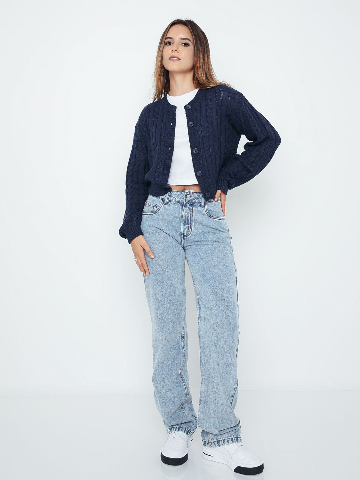 Chompa para Mujer DVK SWEATER FAWN CABLE STITCH SWEATER AZL