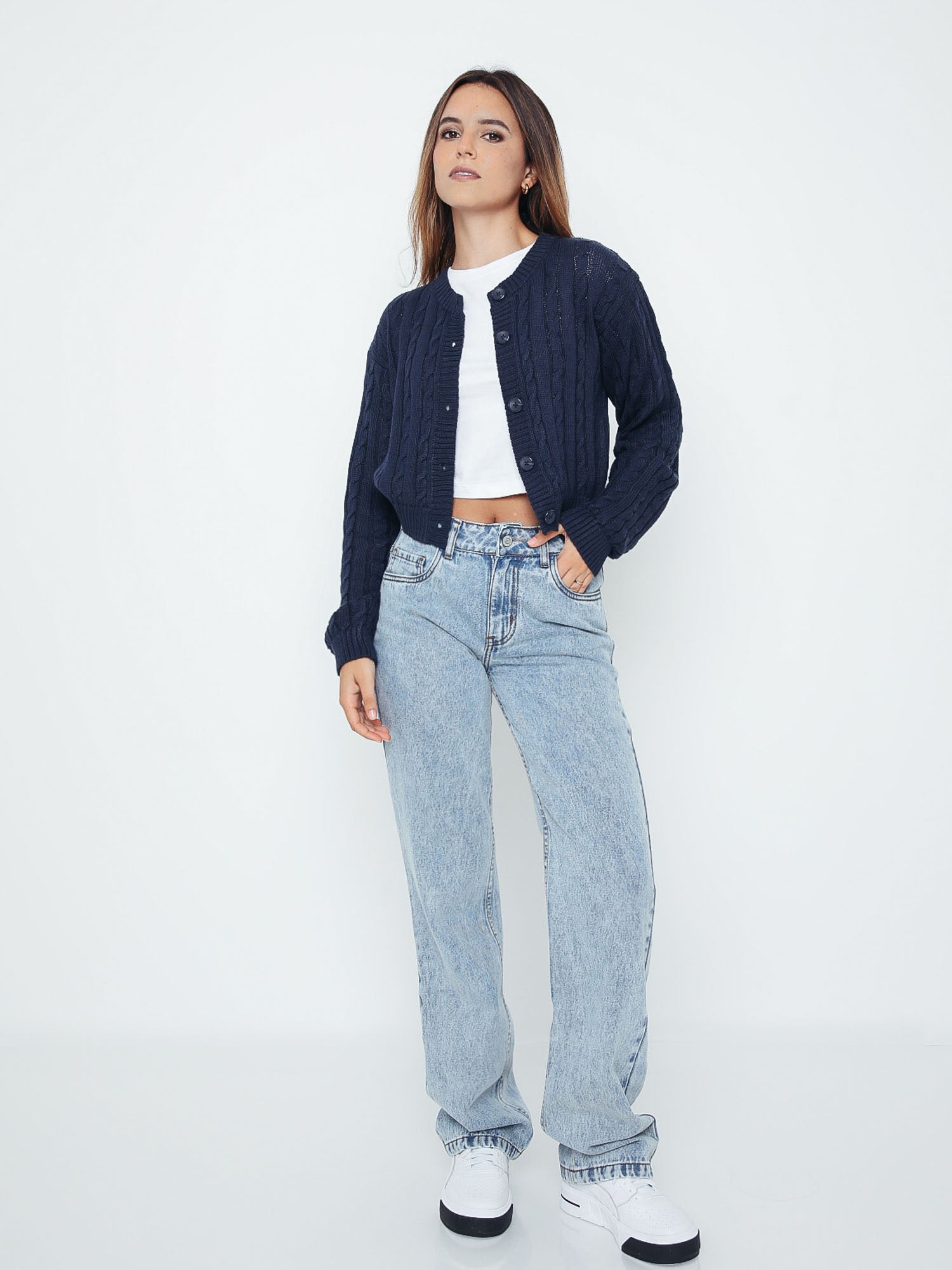 Chompa para Mujer DVK SWEATER FAWN CABLE STITCH SWEATER AZL