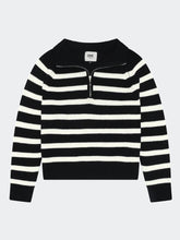 Cargar imagen en el visor de la galería, Chompa para Mujer DVK MEDIUM STRIPED QUARTER ZIP NGR
