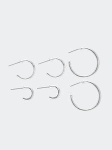 Aretes para Mujer DVK SET X3 ARGOLLAS BRISSA PLATA
