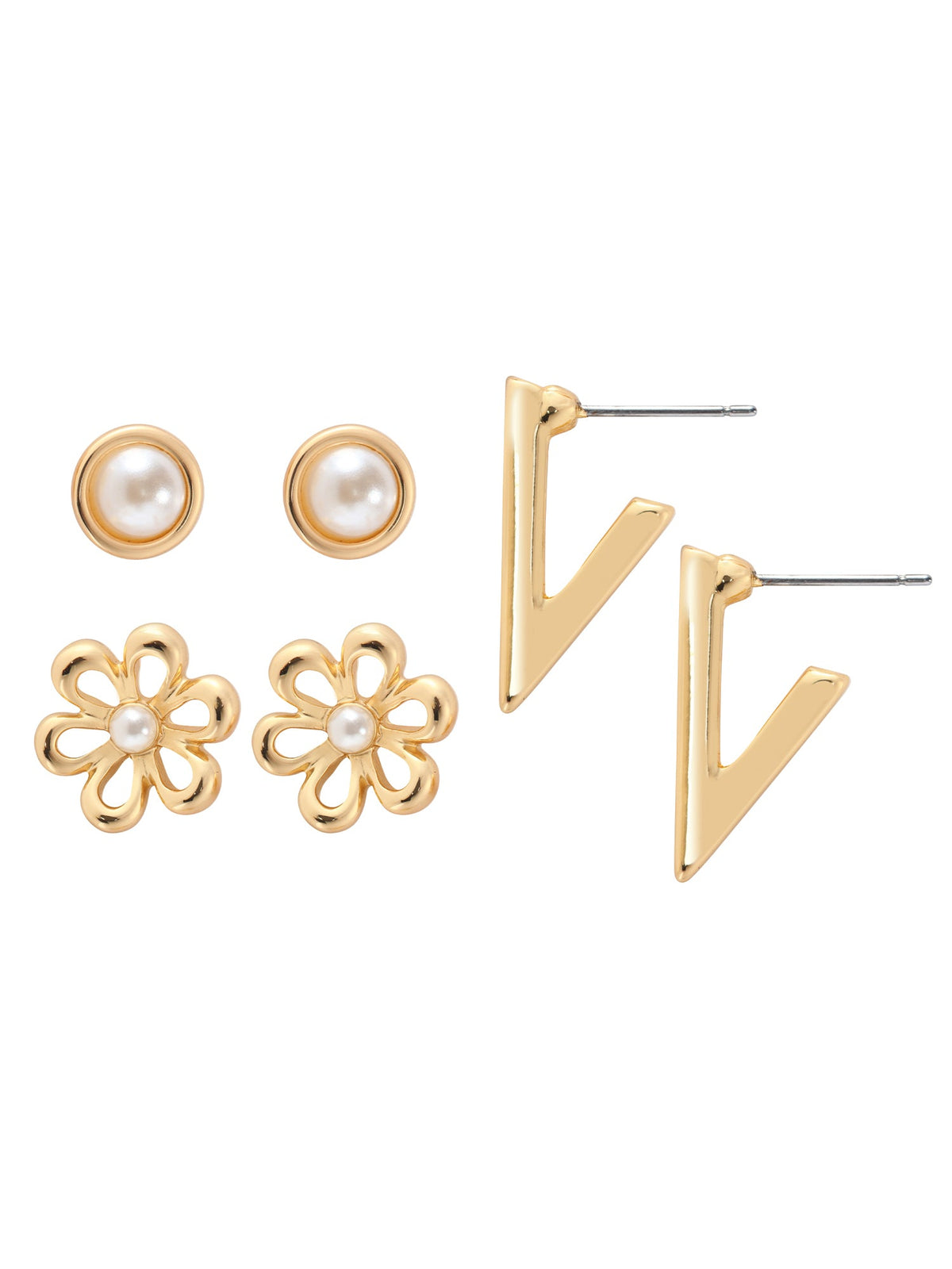 Aretes para Mujer DVK SET X3 FLOWER DORADO