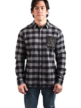 Cargar imagen en el visor de la galería, Camisa para Hombre DUNKELVOLK FLANNEL HEAD GRIS
