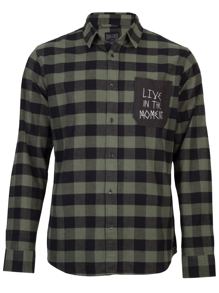 Camisa para Hombre DUNKELVOLK FLANNEL HEAD VERD OSC