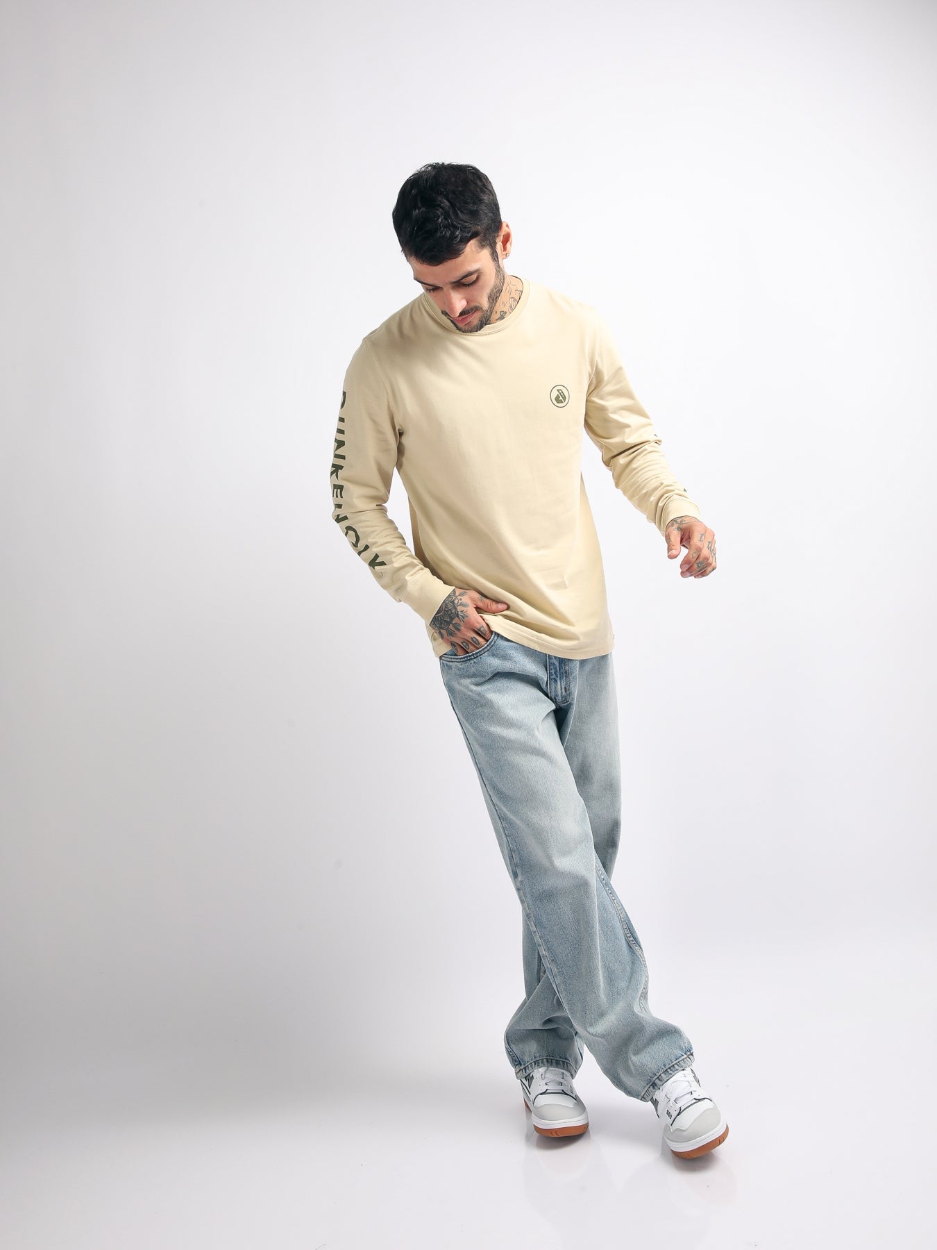 Polo para Hombre Dunkelvolk CLASSIC NEW LOGO ARMS LS BEI
