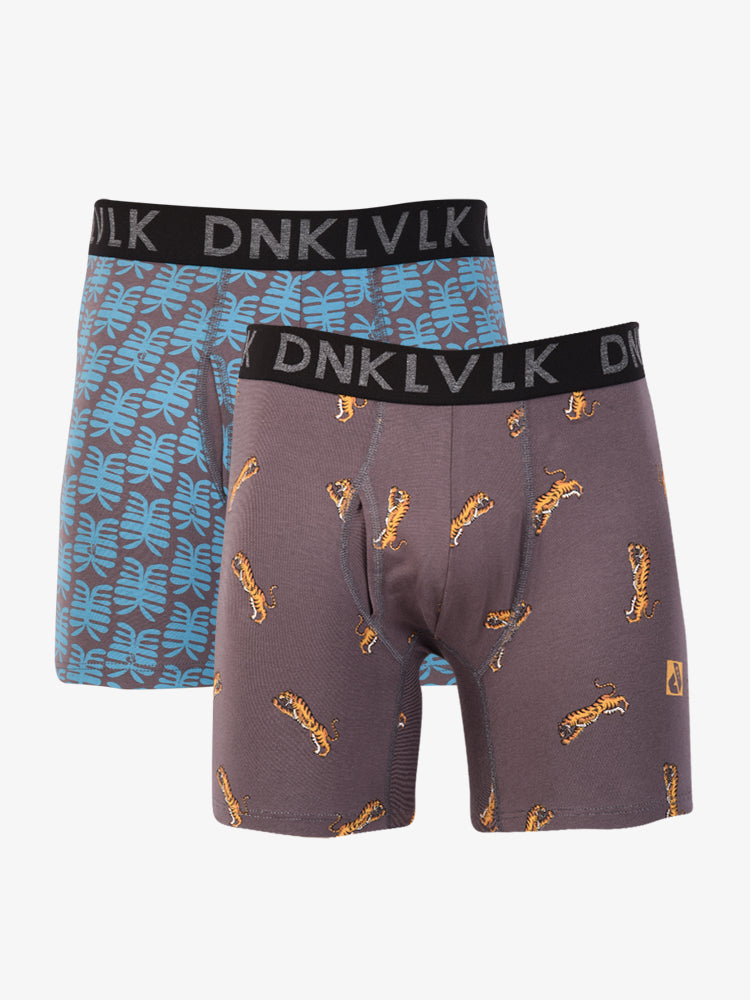 Pack de Boxers Dunkelvolk Boxer Brief Felino-Sing Marrón/Celeste, Hombre