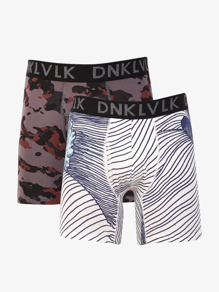 Boxer Dunkelvolk Boxer Brief Warrior-Kanagawa Marrón/Natural, Hombre