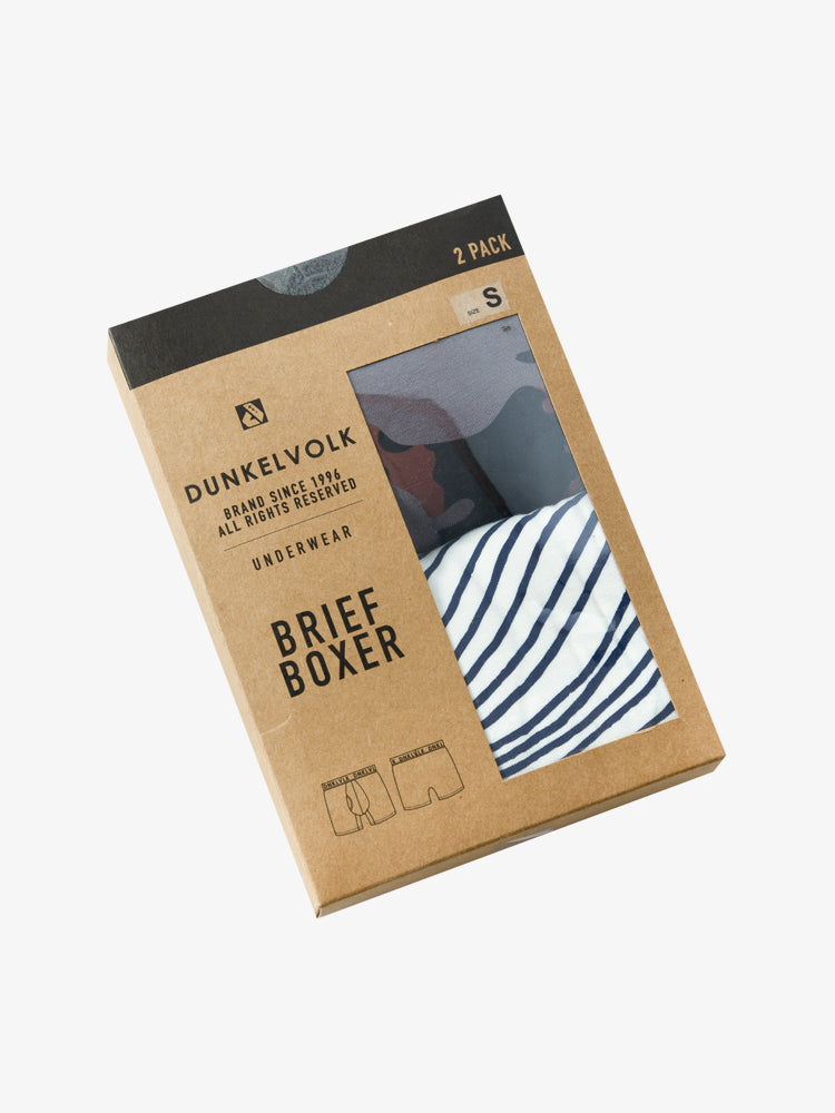 Boxer Dunkelvolk Boxer Brief Warrior-Kanagawa Marrón/Natural, Hombre
