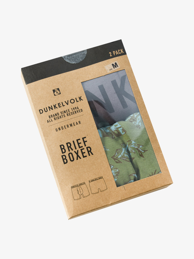 Pack de Boxers Dunkelvolk Boxer Brief Gig-Tottem Gris/Verde, Hombre
