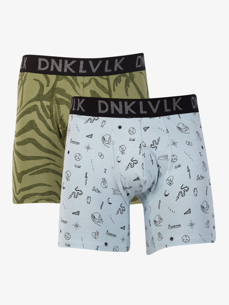 Pack de Boxers Dunkelvolk Low Rise Trunks Booster-Symbol Verde/Celeste, Hombre