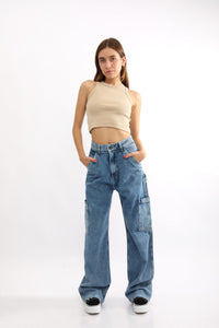 Jean para Mujer DVK CARGO SIMPLE DENIM CARGO AZL