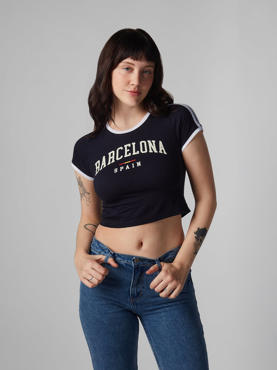 Polo para Mujer DVK BABY TEE BARCELONA BABY TEE NVY