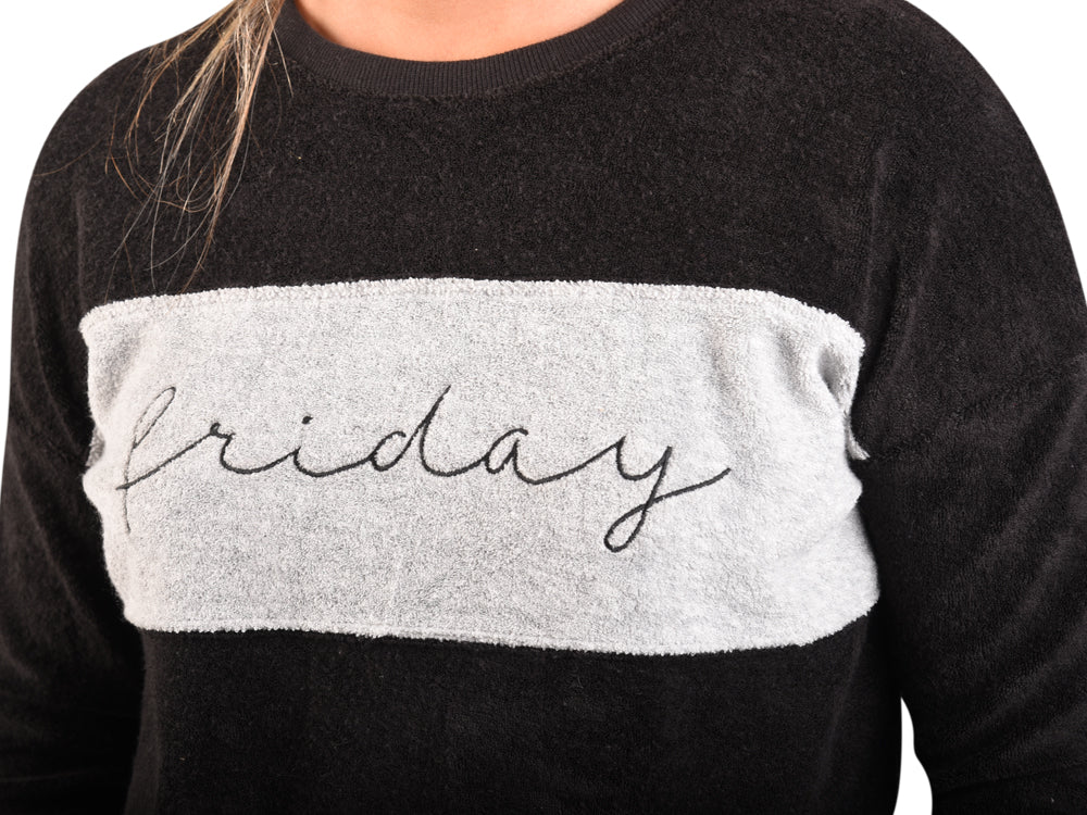 Polera para Mujer DVK FLEECE FRANJA NEGRO