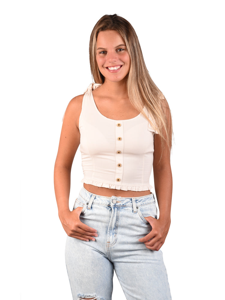 Top para Mujer DVK MANGA CORTA LUCA BEIGE