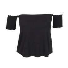 Cargar imagen en el visor de la galería, Top para Mujer DVK MANGA CORTA LAUREL NEGRO
