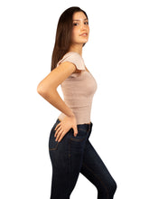 Cargar imagen en el visor de la galería, Camisa para Mujer DVK MANGA CERO ARECA BEIGE
