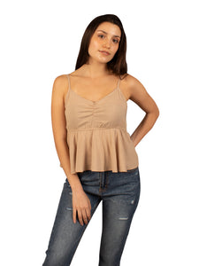 Camisa para Mujer DVK MANGA CERO HELECHO BEIGE