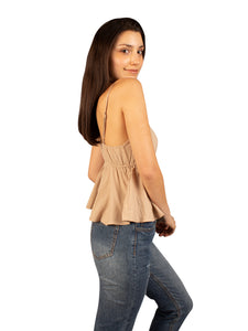 Camisa para Mujer DVK MANGA CERO HELECHO BEIGE