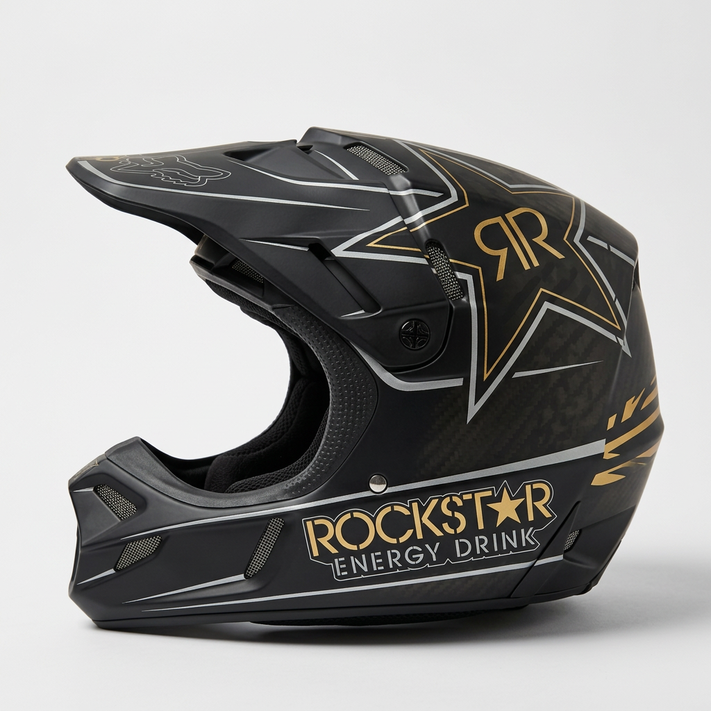 Casco para Hombre FOX V4 ROCKSTAR Negro
